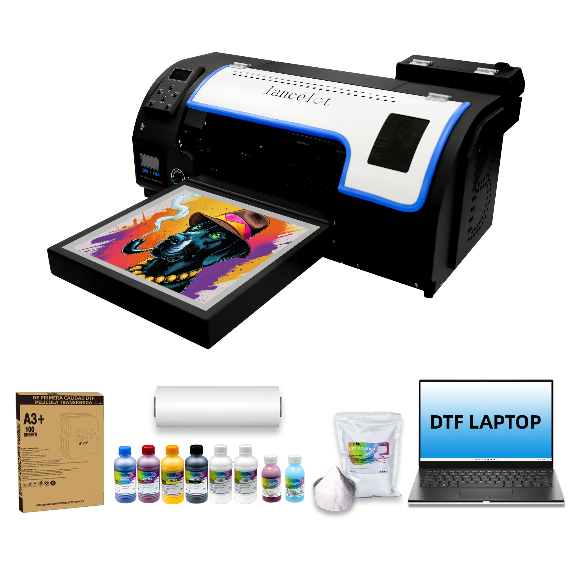 Lancelot Automatic Maintenance/Cleaning/Cutting M1630 PRO DTF Printer A3 DTF Printer Bundles Double Speed Over to L1800 L805 Printer
