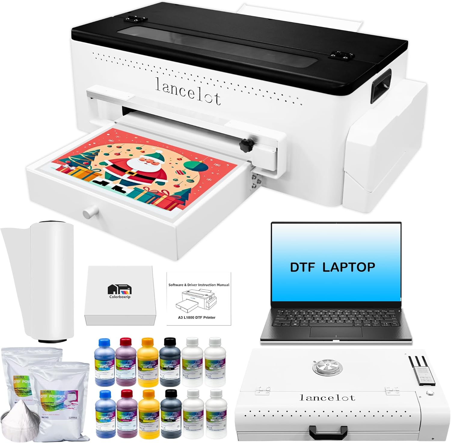 Lancelot Bright B1830 13''DTF Printer A3 Single L1800 & Oven+Laptop+consumable