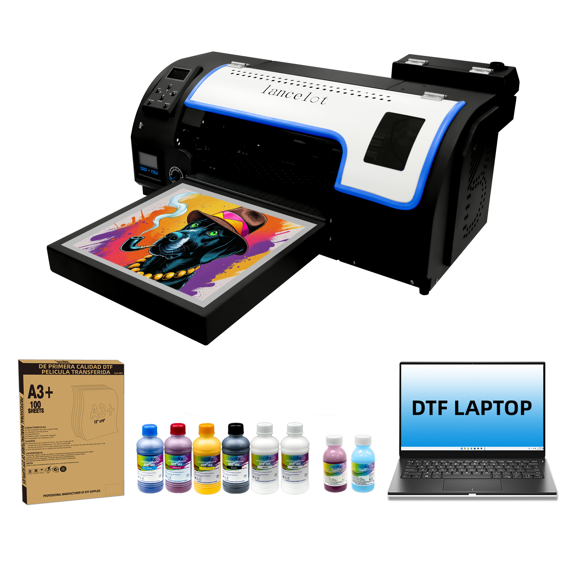 Lancelot Automatic Maintenance/Cleaning/Cutting M1630 PRO DTF Printer A3 DTF Printer Bundles Double Speed Over to L1800 L805 Printer