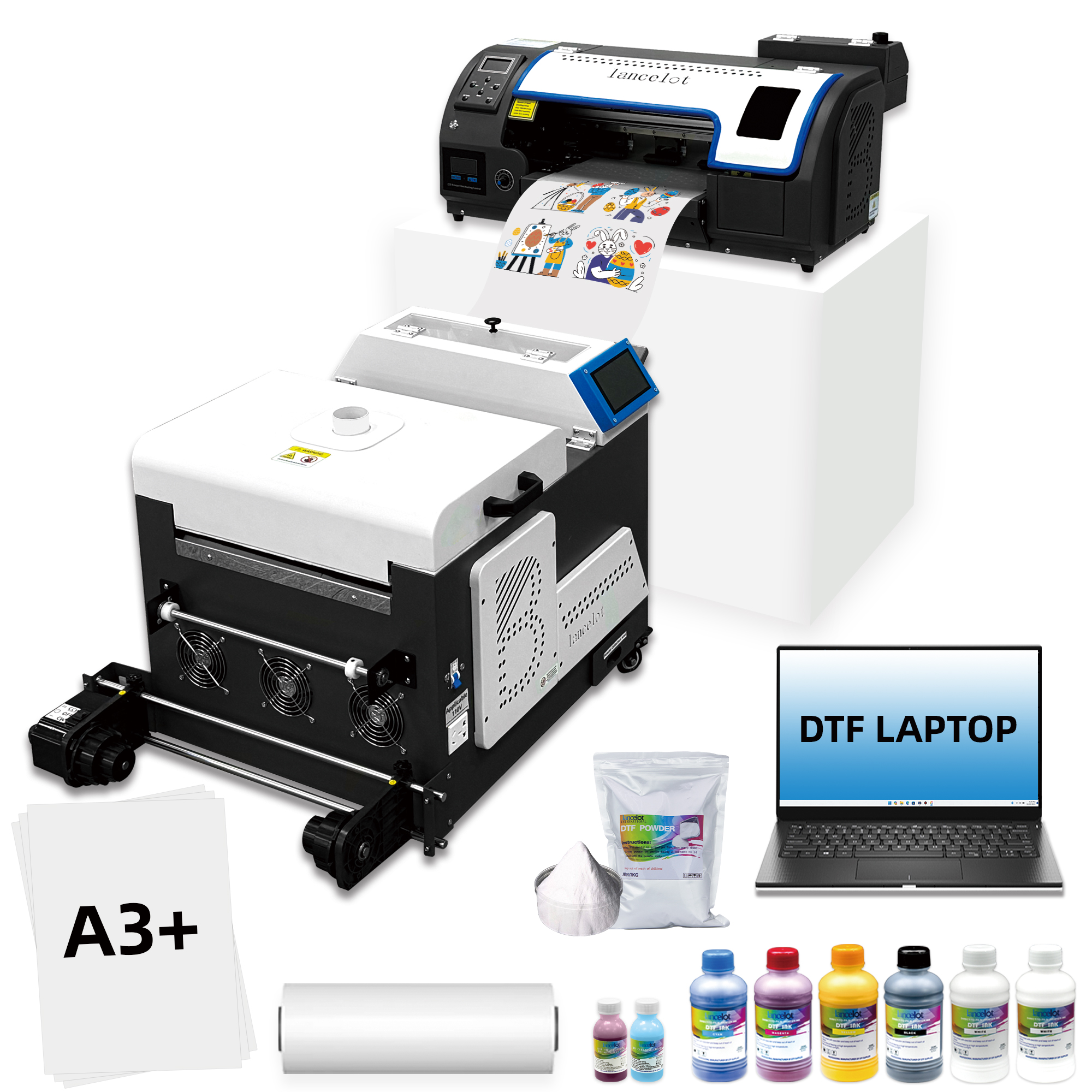Lancelot M1630 PRO DTF Printer A3 DTF Printing Kit with Automatic Cleaning and Automatic Cutting Function+12